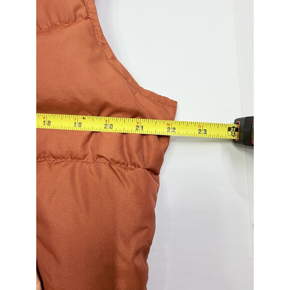 Vintage Comfy Goose Down Puffer Vest Peach Brown Snap Front USA Men's Medium - Picture 5 of 6